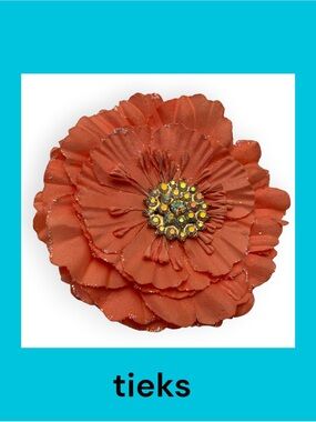 Tieks Coral Flower with Rhinestone Center